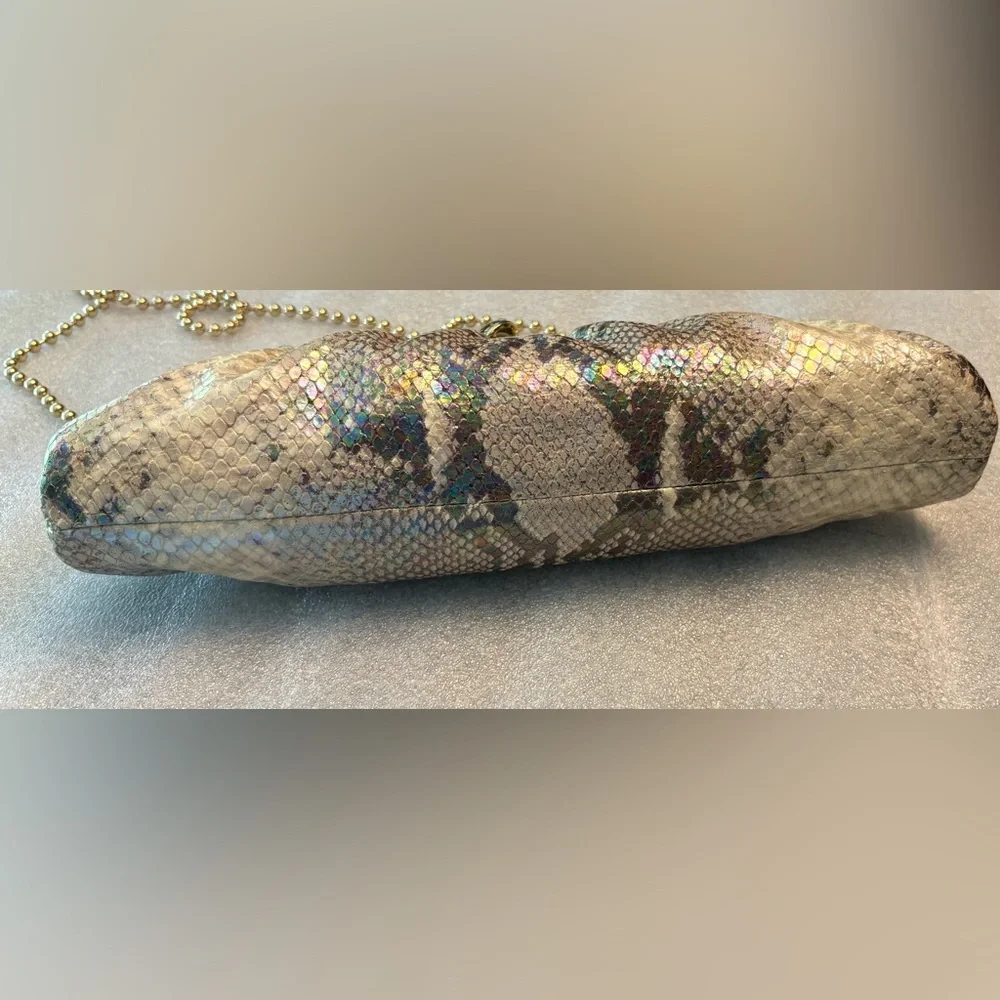Coach-Darcy  Embossed Python Clutch - Picture 7 of 12